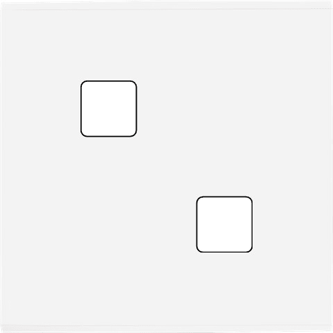 MODELEC - Façade Confidence laiton Blanc Email simple pour 2 boutons damier carré, magn