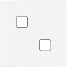 MODELEC - Façade Confidence laiton Blanc Email simple pour 2 boutons damier carré, magn