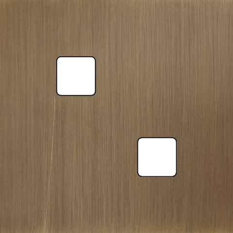 MODELEC - Façade Empreintes PLAN Vieux Bronze Simple 2 boutons carrés, magnétique