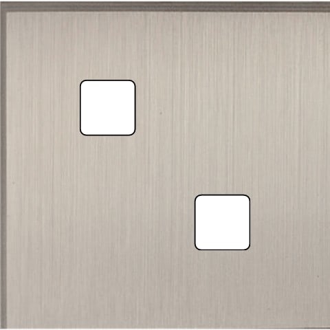 MODELEC - Façade Empreintes ANGLE Nickel Satiné Simple 2 boutons carrés, magnétique