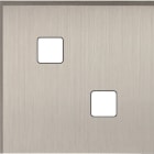 MODELEC - Façade Empreintes ANGLE Nickel Satiné Simple 2 boutons carrés, magnétique