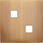 MODELEC - Façade "M" laiton Vieux Bronze simple pour 2 boutons damier carré, magnétique
