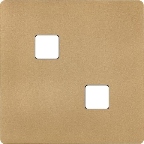 MODELEC - Façade "M" laiton Sablé simple pour 2 boutons damier carré, magnétique