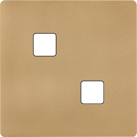 MODELEC - Façade "M" laiton Sablé simple pour 2 boutons damier carré, magnétique