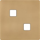 MODELEC - Façade "M" laiton Sablé simple pour 2 boutons damier carré, magnétique