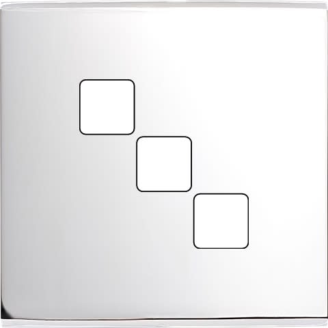 MODELEC - Façade Confidence laiton Chrome simple pour 3 boutons damier carré, magnétique
