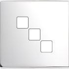 MODELEC - Façade Confidence laiton Chrome simple pour 3 boutons damier carré, magnétique