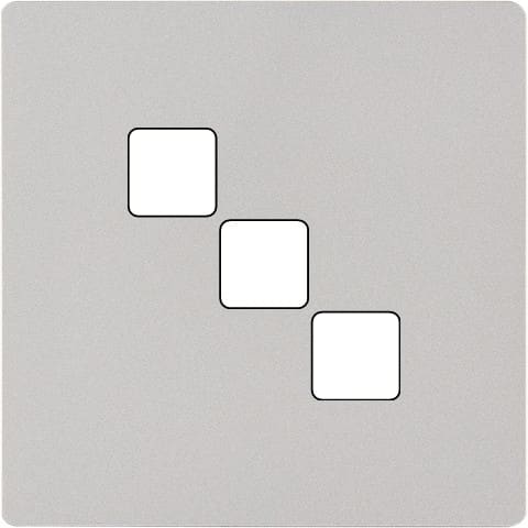 MODELEC - Façade "M" Aluminium Nickel Sablé simple pour 3 boutons damier carré, magnétique