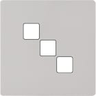 MODELEC - Façade "M" Aluminium Nickel Sablé simple pour 3 boutons damier carré, magnétique