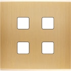 MODELEC - Façade Confidence Laiton Brossé simple pour 4 boutons damier carré, magnétique