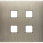 MODELEC - Façade Confidence laiton Acier Brossé simple pour 4 boutons damier carré, magn