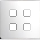 MODELEC - Façade Confidence laiton Chrome simple pour 4 boutons damier carré, magnétique