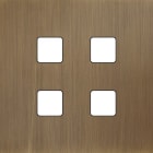 MODELEC - Façade Empreintes PLAN Vieux Bronze Simple 4 boutons carrés, magnétique