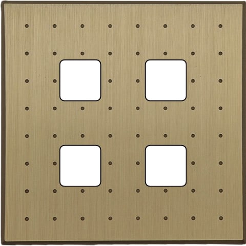 MODELEC - Façade Empreintes POINT Laiton Satiné Simple 4 boutons carrés, magnétique