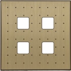 MODELEC - Façade Empreintes POINT Laiton Satiné Simple 4 boutons carrés, magnétique