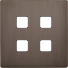 MODELEC - Façade "M" laiton Canon de Fusil simple pour 4 boutons damier carré, magnétique