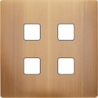 MODELEC - Façade "M" laiton Vieux Bronze simple pour 4 boutons damier carré, magnétique