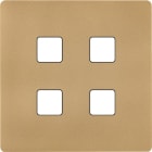 MODELEC - Façade "M" laiton Sablé simple pour 4 boutons damier carré, magnétique