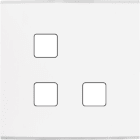MODELEC - Façade Confidence laiton Blanc Mat simple pour 3 boutons damier carré en L, mag