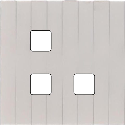 MODELEC - Façade Empreintes LIGNE Blanc Simple 3 boutons carrés en L, magnétique