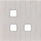 MODELEC - Façade Empreintes LIGNE Blanc Simple 3 boutons carrés en L, magnétique