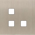 MODELEC - Façade Empreintes PLAN Nickel Satiné Simple 3 boutons carrés en L, magnétique