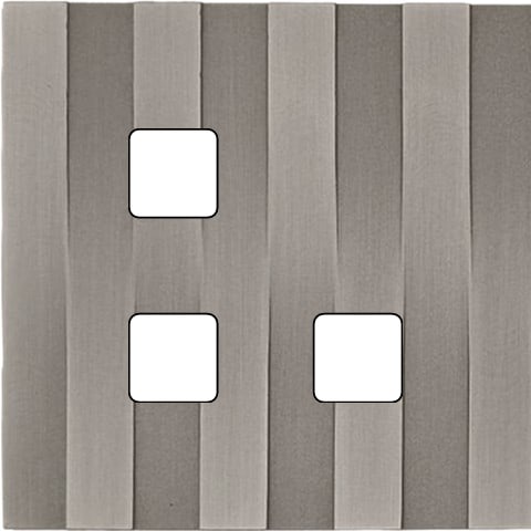MODELEC - Façade Empreintes LIGNE Nickel Satiné Simple 3 boutons carrés en L, magnétique