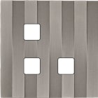 MODELEC - Façade Empreintes LIGNE Nickel Satiné Simple 3 boutons carrés en L, magnétique