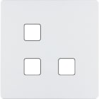 MODELEC - Façade "M" Aluminium Blanc Mat simple pour 3 boutons damier carré en L