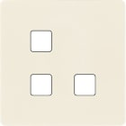 MODELEC - Façade "M" Aluminium Ivoire simple pour 3 boutons damier carré en L
