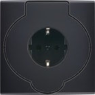 MODELEC - Façade Confidence Laiton Noir Mat Simple Prise Sol Prise 2P+Tk