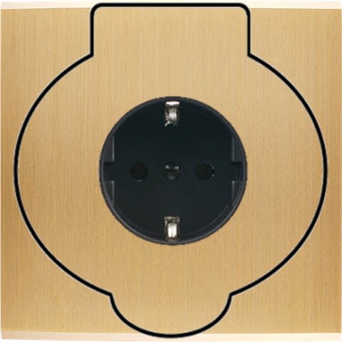 MODELEC - Façade Confidence Laiton Brosse Simple Prise Sol Pck