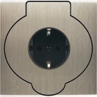 MODELEC - Façade Confidence Laiton Acier Brosse Simple Prise Sol Pck