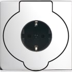 MODELEC - Façade Confidence Laiton Chrome Miroir Simple Prise Sol Pck