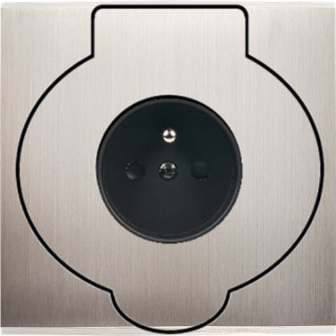 MODELEC - Façade Confidence Laiton Nickel Satine Simple Prise De Sol