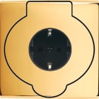 MODELEC - Façade Confidence Laiton Or Miroir Simple Prise Sol Prise 2P+Tk