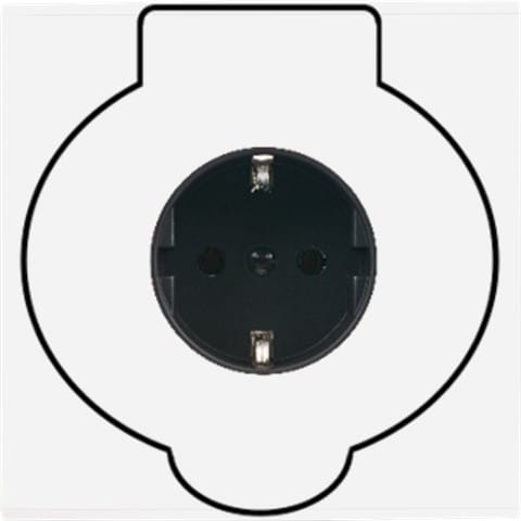 MODELEC - Façade Confidence Laiton Blanc Email Simple Prise Sol Pck