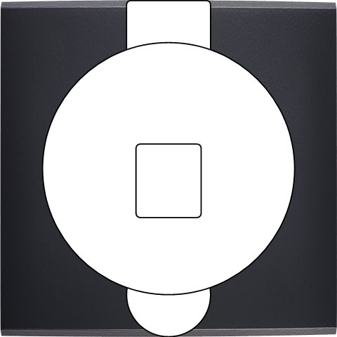 MODELEC - Façade Confidence Laiton Noir Mat Simple Prise Sol M1-U1