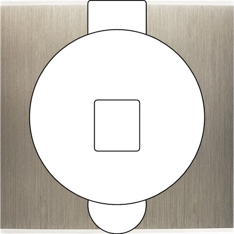 MODELEC - Façade Confidence Laiton Acier Brosse Simple Prise Sol M1-U1