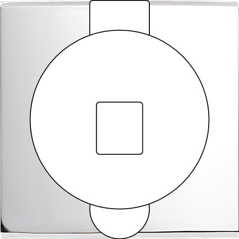 MODELEC - Façade Confidence Laiton Chrome Miroir Simple Prise Sol M1-U1