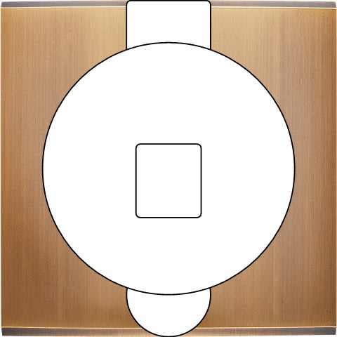 MODELEC - Façade Confidence Laiton Vieux Bronze Simple Prise Sol M1-U1