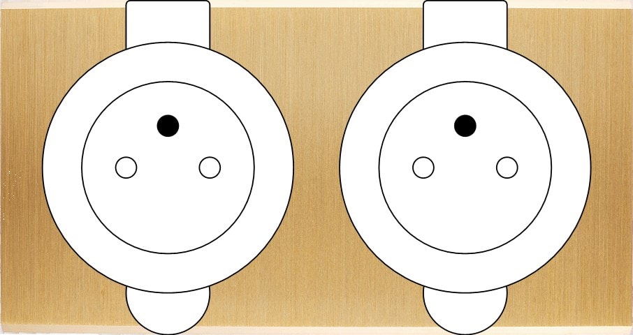 MODELEC - Façade Confidence Laiton Brosse Double Prise De Sol PC Pc