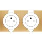 MODELEC - Façade Confidence Laiton Brosse Double Prise De Sol PC Pc