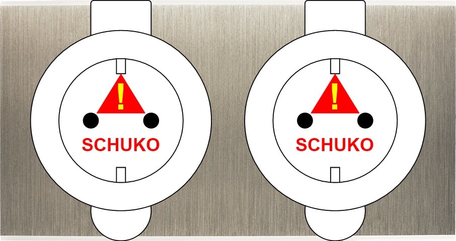 MODELEC - Façade Confidence Laiton Acier Brosse Double Prise De Sol PCK Pck
