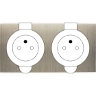 MODELEC - Façade Confidence Laiton Acier Brosse Double Prise De Sol PC Pc