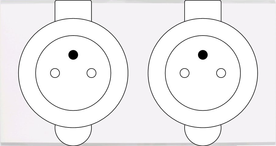 MODELEC - Façade Confidence Laiton Blanc Double Prise De Sol PC Pc