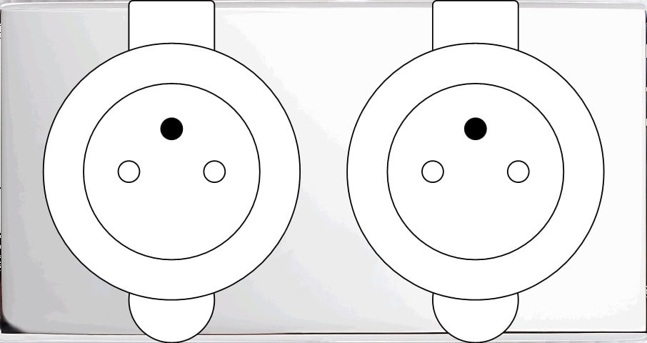 MODELEC - Façade Confidence Laiton Chrome Miroir Double Prise De Sol PC Pc