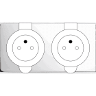 MODELEC - Façade Confidence Laiton Chrome Miroir Double Prise De Sol PC Pc