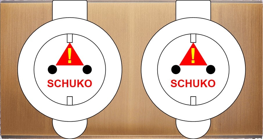 MODELEC - Façade Confidence Laiton Vieux Bronze Double Prise De Sol PCK Pck