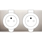 MODELEC - Façade Confidence Laiton Nickel Satine Double Prise De Sol PC Pc